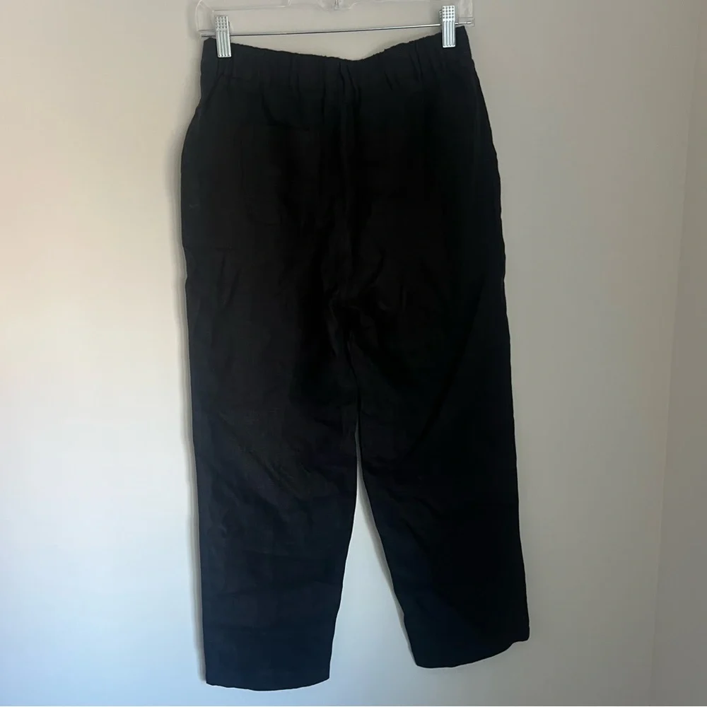 NWOT Quince European Linen Black Pants Women's Size XS
